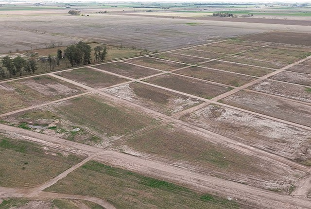 Vista aérea Lagos de Piñero — calles trazadas